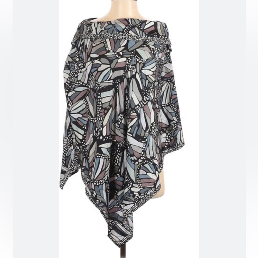 Pineda Covalin Poncho scarf top, silk, one size, never been worn